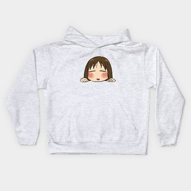 sleepy osaka peeker Kids Hoodie by mudwizard